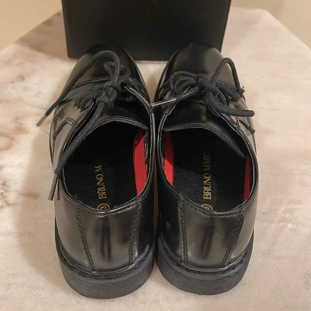 Bruno Marc Boy’s Dress Oxford Formal black shoes